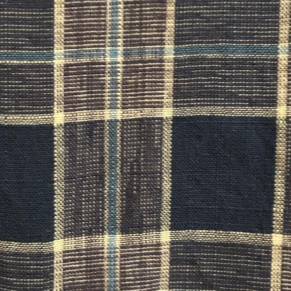 Men’s XL Izod Button Down Dark &Light Blue Plaid Shirt Dress Shirt Front Pocket - Picture 4 of 4